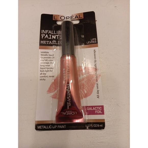 L'Oreal Paris Infallible Paints Metallic Lip Paint Galactic Foil - Picture 1 of 9